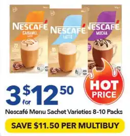 Ritchies Nescafe Menu Sachet Varieties offer