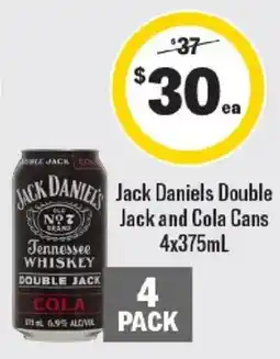 Liquorland Jack Daniels Double Jack and Cola Cans offer