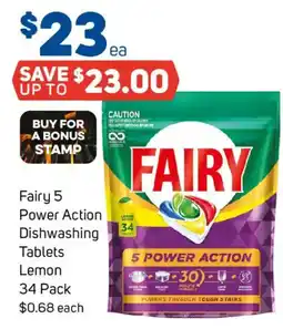 Foodland Fairy 5 Power Action Dishwashing Tablets Lemon offer