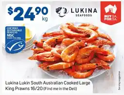 Foodland Lukina Lukin South Australian Cooked Large King Prawns offer