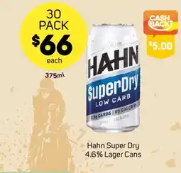 Foodland Hahn Super Dry 4.6% Lager Cans offer