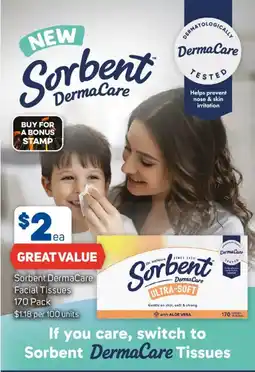 Foodland Sorbent DermaCare Facial Tissues offer