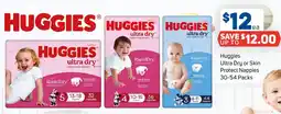 Foodland Huggies Ultra Dry or Skin Protect Nappies offer