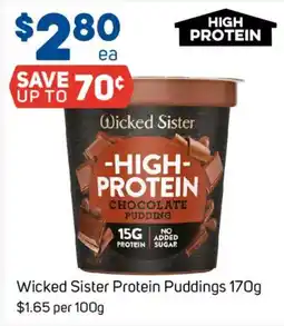 Foodland Wicked Sister Protein Puddings offer