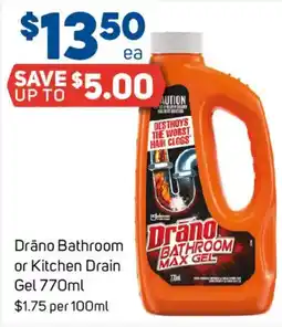 Foodland Drano Bathroom or Kitchen Drain Gel offer