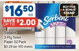 Foodland Sorbent 3 Ply Toilet Paper offer