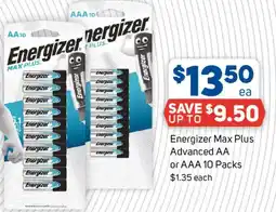 Foodland Energizer Max Plus Advanced AA or AAA offer