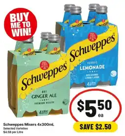 IGA Schweppes Mixers Selected Varieties offer