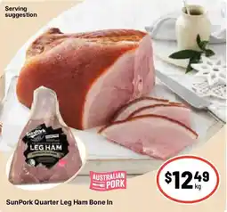 Ritchies SunPork Quarter Leg Ham Bone In offer