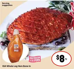 Ritchies IGA Whole Leg Ham Bone In offer