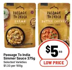 Ritchies Passage To India Simmer Sauce offer
