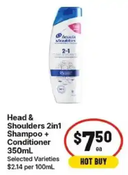 IGA Head & Shoulders 2in1 Shampoo + Conditioner offer
