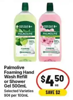 IGA Palmolive Foaming Hand Wash Refill or Shower Gel offer
