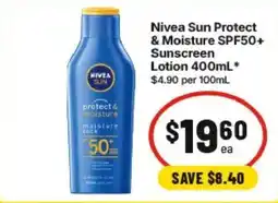IGA Nivea Sun Protect & Moisture SPF50+ Sunscreen Lotion offer