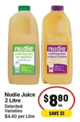 IGA Nudie Juice 2 Litre Selected Varieties offer