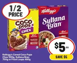 IGA Kellogg's Cereal Coco Pops Chex, Sultana Bran offer