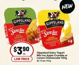 IGA Gippsland Dairy Yogurt Mix-Ins Apple Crumble or Lemon Cheesecake offer