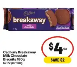 IGA Cadbury Breakaway Milk Chocolate Biscuits offer