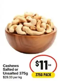 IGA Cashews Salted or Unsalted offer