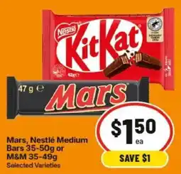 IGA Mars, Nestlé Medium Bars offer