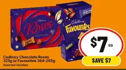 IGA Cadbury Chocolate Roses or Favourites offer