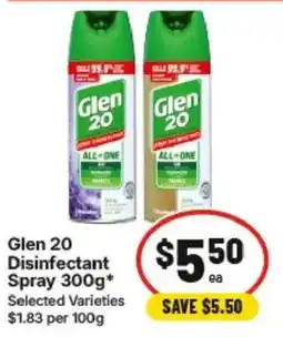 IGA Glen 20 Disinfectant Spray offer