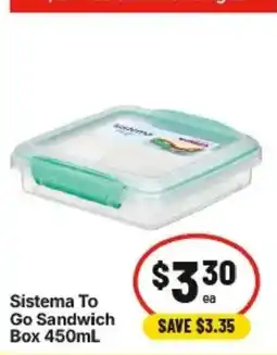 IGA Sistema To Go Sandwich Box offer