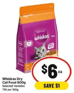 IGA Whiskas Dry Cat Food offer