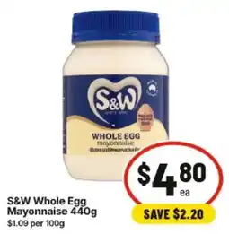 IGA S&W Whole Egg Mayonnaise offer