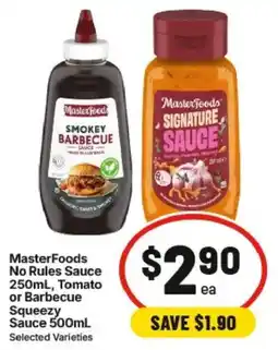 IGA MasterFoods No Rules Sauce Squeezzy Sauce offer