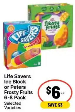 Ritchies Life Savers Ice Block or Peters Frosty Fruits offer