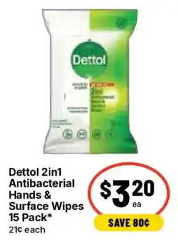 Ritchies Dettol 2in1 Antibacterial Hands & Surface Wipes offer