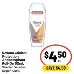 Ritchies Rexona Clinical Protection Antiperspirant Roll-On offer