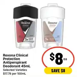 Ritchies Rexona Clinical Protection Antiperspirant Deodorant offer