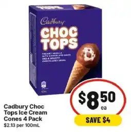 IGA Cadbury Choc Tops Ice Cream Cones offer