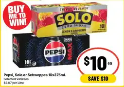 Ritchies Pepsi, Solo or Schweppes offer