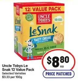 IGA Uncle Tobys Le Snak offer