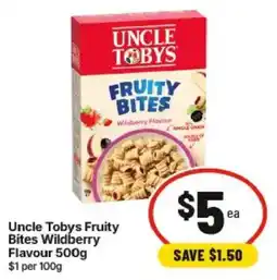 IGA Uncle Tobys Fruity Bites Wildberry offer