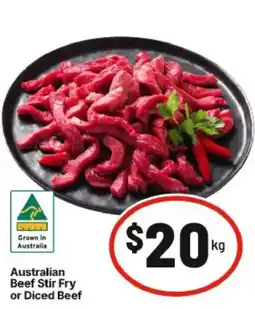 IGA Australian Beef Stir Fry or Diced Beef offer