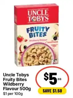 Ritchies Uncle Tobys Fruity Bites Wildberry Flavour offer