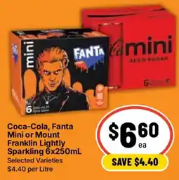 Ritchies Coca-Cola, Fanta Mini or Mount Franklin Lightly Sparkling offer