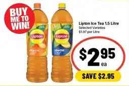 Ritchies Lipton Ice Tea 1.5 Litre Selected Varieties offer