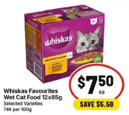 IGA Whiskas Favourites Wet Cat Food offer
