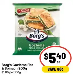 Ritchies Borg's Gozleme Fita & Spinach offer