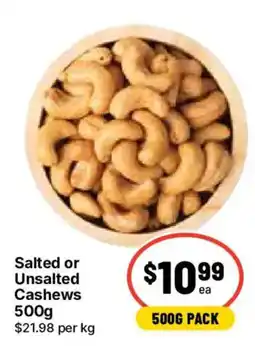 Ritchies Salted or Unsalted Cashews offer