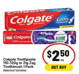 IGA Colgate Toothpaste Zig Zag Toothbrush offer