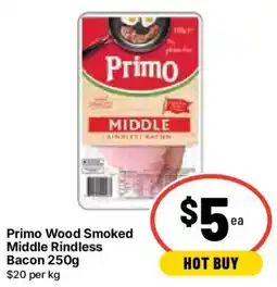 Ritchies Primo Wood Smoked Middle Rindless Bacon offer