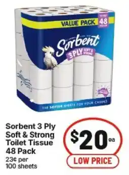 IGA Sorbent 3 Ply Soft & Strong Toilet Tissue offer