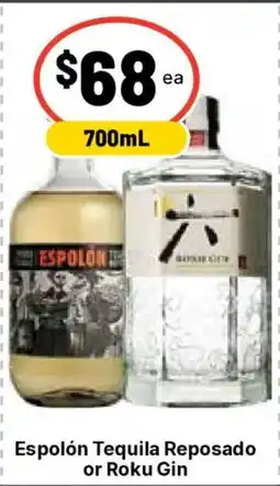 Ritchies Espolón Tequila Reposado or Roku Gin offer