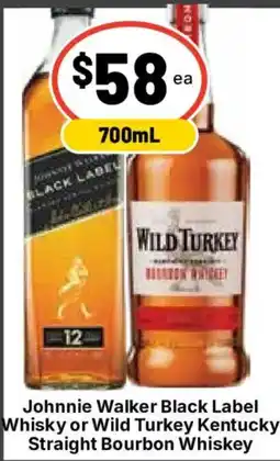 Ritchies Johnnie Walker Black Label Whisky or Wild Turkey Kentucky Straight Bourbon Whiskey offer